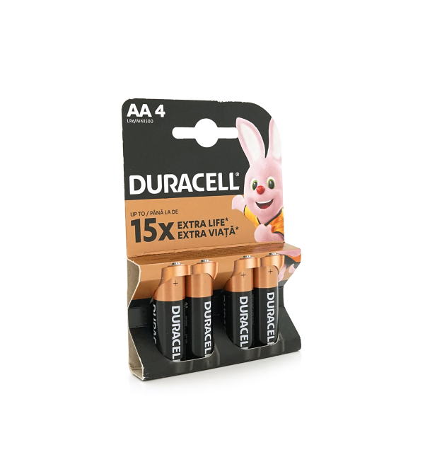 Батарейка лужна DURACELL LR06 (АА) MN1500, 4шт у блістері, ціна за блістер