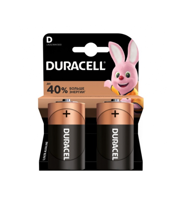 Батарейка лужна DURACELL D - LR20 - MN1300 KPN, 2шт у блістері, ціна за блістер