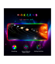 Килимок 300*800 для миші Solar system тканинний з боковою прошивкою, товщина 3 мм, RGB підсвічування, живлення USB 1,8 м, Color