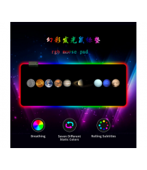 Килимок 300*800 для миші Planets marbles тканинний з боковою прошивкою, товщина 3 мм, RGB підсвічування, живлення USB 1,8 м, Col