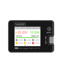 Зарядний пристрій ToolkitRC M7 200Вт, тип АКБ LiPo, LiHv, Li-ion, NiMh, LiFe, Pb, USB iнтерфейс, XT60, вхiд 7-35В, вага 90г, без