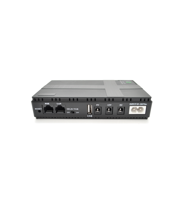 ДБЖ для роутерів - комутаторів DC1018P, 18W, Output: USB-5V, DC-5V - 9V - 12V, POE-15 - 24V, 1 - 2A, Li-ion 10400mAh, 160х105х32