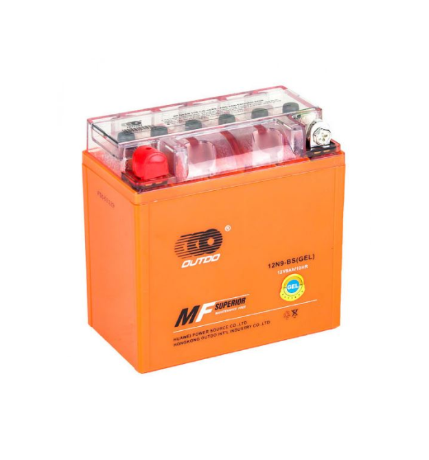 Мотоакумулятор OUTDO (Maxion) 12N9-BS GEL, 12V 9 Ah (137 х 77 х 135), Orange, Q8