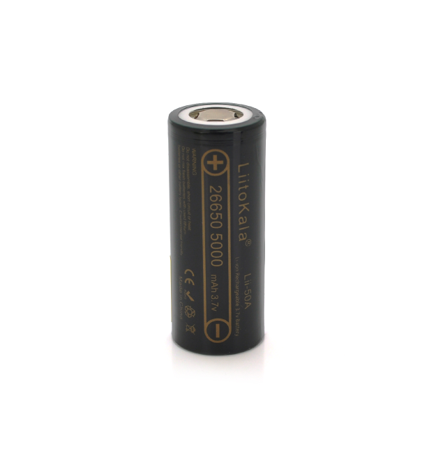 Акумулятор 26650 Li-Ion LiitoKala Lii-50A, 5000mAh (5100-5500mAh), 25A, 3.7V (2.5-4.2V), Black, 2 шт в упаковці, ціна за 1 шт