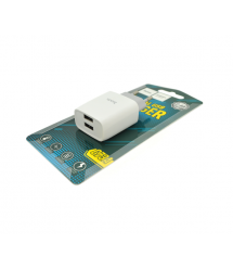 Набор СЗУ 110-240V HOCO C73A, 2xUSB, 2.4A, White, Blister