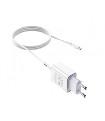 Набір СЗУ 110-240V HOCO C81A 1xUSB+ кабель Micro, 2.1A, кабель 1м, White, Blister