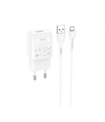 Набір СЗУ 110-240V HOCO C96A+ кабель Micro, 1xUSB, 2.1A, кабель 1м, White, Blister