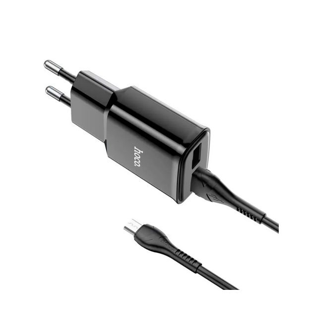 Набір СЗУ 110-240V HOCO C88A+ кабель Micro, 2xUSB, 2.4A, кабель 1м, Black, Box