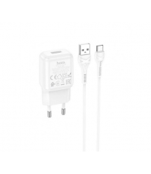 Набір СЗУ 110-240V HOCO C96A+ кабель Type-C, 1xUSB, 2.1A, кабель 1м, White, Blister