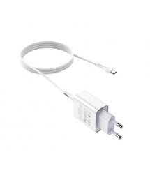 Набір СЗУ 110-240V HOCO C81A 1xUSB+ кабель Type-C, 2.1A, кабель 1м, White, Blister