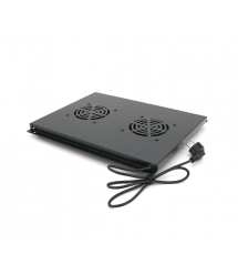 19 вентиляторний модуль Merlion, 2 вентилятори та 1*Schuko, для шафи глибиною 600 мм, чорний