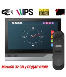 Комплект Wi-Fi домофона 7 дюймов с вызывной панелью SEVEN DP-7578/01Kit black