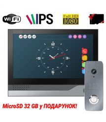 Комплект Wi-Fi домофона 7 дюймов с вызывной панелью SEVEN DP-7578/07Kit black