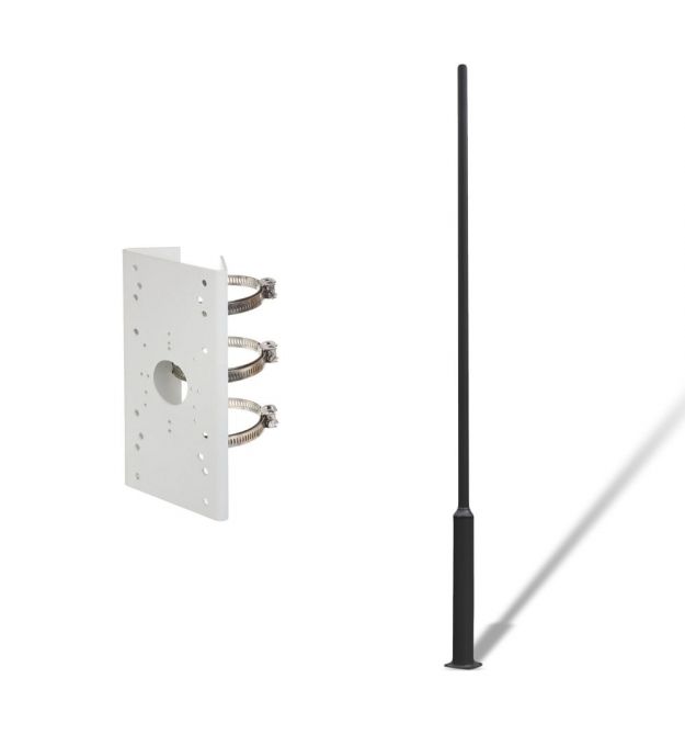 Комплект: Столб парковый Lightwell 4м черный + Кронштейн для установки на столб Dahua DS-1275ZJ-SUS