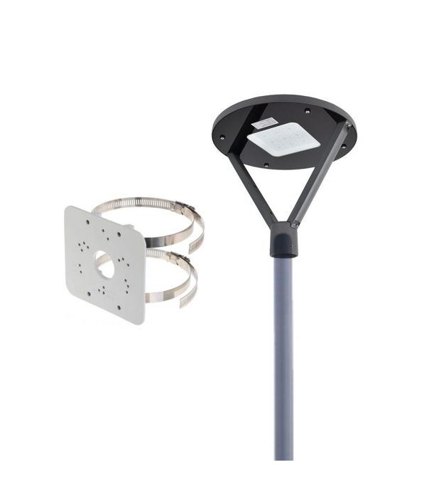 Комплект светильник светодиодный парковый Lightwell LW-GL-50FT + столб парковой серый 4м + кронштейн Dahua PFA152-E