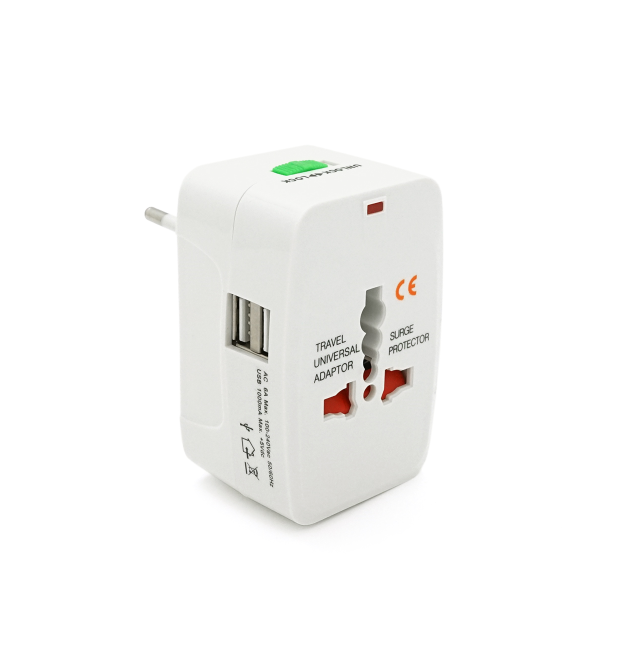 Універсальний переходник все стандарти розеток 5 in 1 + USB