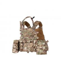 2E Tactical Плитоноска, Тип 1, с карманами для боковой защиты и подсумками, Молле, камуфляж