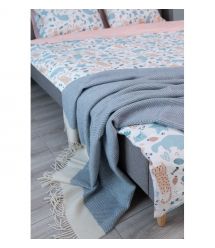 ARDESTO Плед Leonardo Bianco, 140x200см, 100% вовна, блакитний