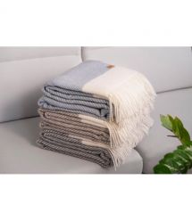 ARDESTO Плед Leonardo Bianco, 140x200см, 100% вовна, блакитний