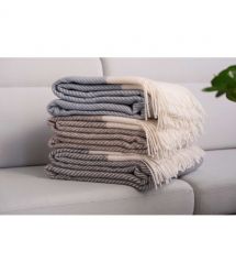 ARDESTO Плед Leonardo Bianco, 140x200см, 100% вовна, блакитний