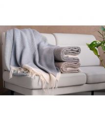 ARDESTO Плед Leonardo Bianco, 140x200см, 100% вовна, блакитний