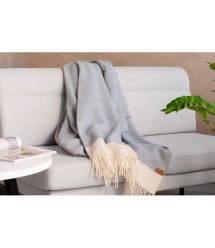 ARDESTO Плед Leonardo Bianco, 140x200см, 100% вовна, блакитний