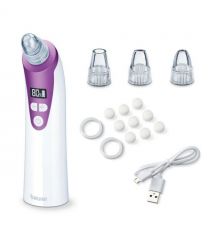 Beurer Масажер для обличчя вакуумний, акумулятор, USB, вага-0.15кг, 3 режими, білий