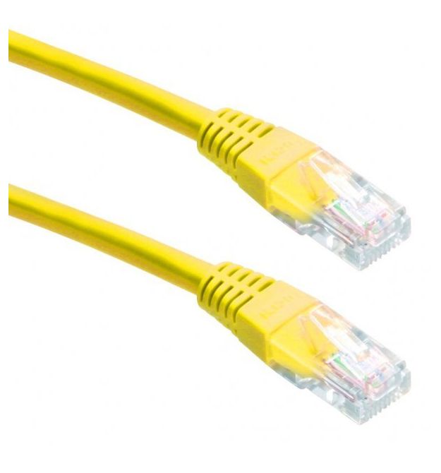 Патч-корд литой RITAR, UTP, RJ45, Cat.5e, 0.5m, желтый, Cu (медь)