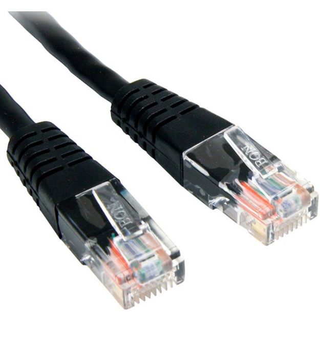 Патч-корд литой RITAR, CCA, UTP, RJ45, Cat.5e, 10m, черный Q84
