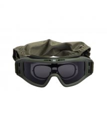 2E Tactical Маска тактична, захисна Hawk Army Green Anti-fog, сумка, 3 лінзи