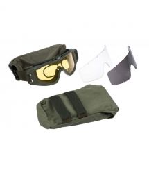 2E Tactical Маска тактична, захисна Hawk Army Green Anti-fog, сумка, 3 лінзи