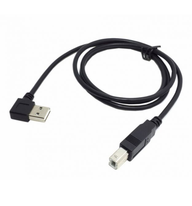 Кабель USB 2.0 RITAR AM / BM, 1.5m, угловой 90°, черный