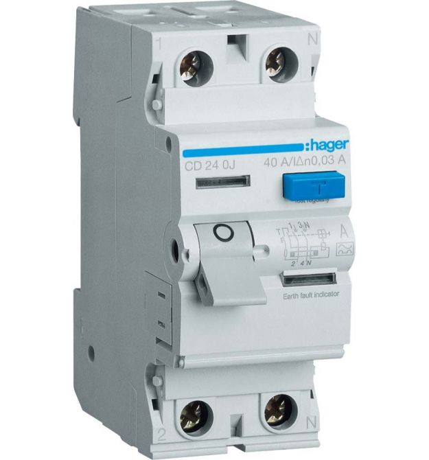 Устройство защитного отключения 2P, In-63А, I∆n-30 мА, Тип А, ширина 2М