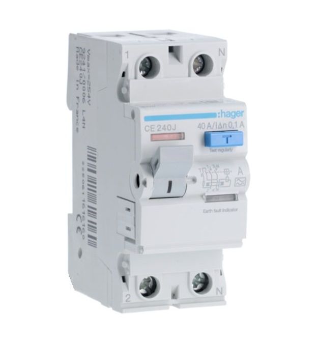 Устройство защитного отключения 2P, In-40А, I∆n-100 мА, Тип А, ширина 2М