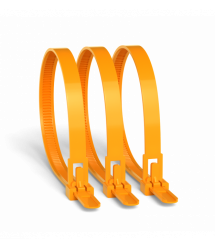 Стяжка багаторазова 250х8.0 мм, 100 шт, помаранчева