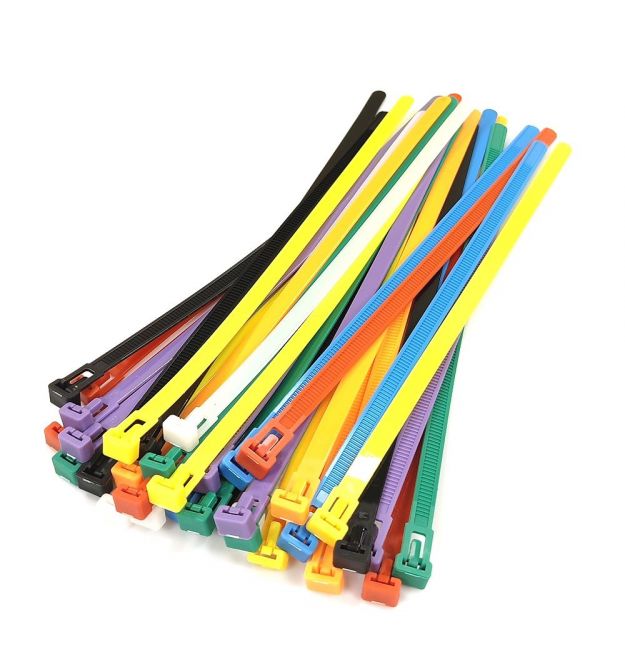 Стяжка багаторазова 250х8.0 мм, набір 40 шт (8 кольорів по 5 шт)