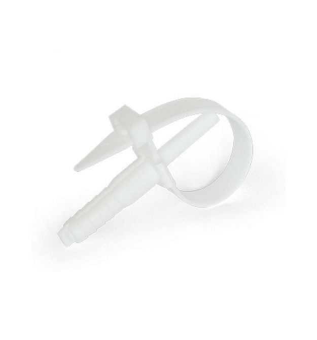 Хомут швидкого монтажу з ударним шурупом, дюбель D8, стяжка 90х8мм, білий, (100 шт.-пак)