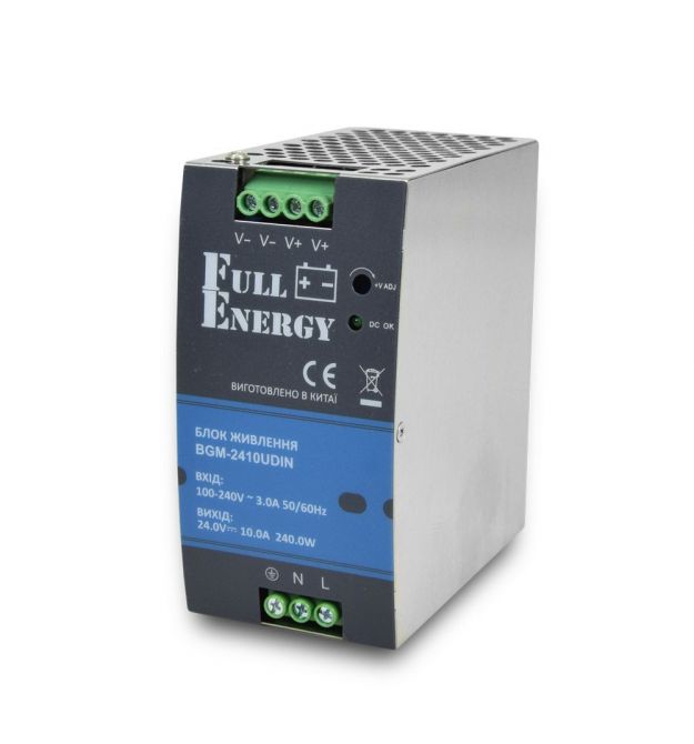Блок питания Full Energy BGM-2410UDIN 24 В / 10 А для крепления на DIN рейку