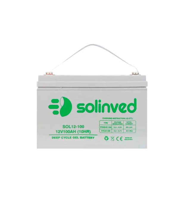 Акумуляторна батарея SOLINVED 100-12 GEL 12V 100 Ah (330 x 173 x 218), 30.4 kg Grey Q1 - 48