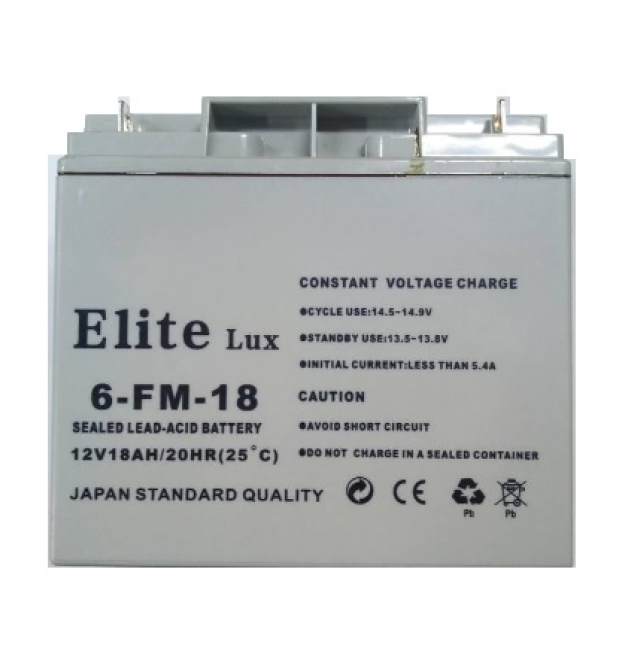 Акумуляторна батарея Elite 12V 18Ah (181х77х167 мм), 5кг, Black, Q4