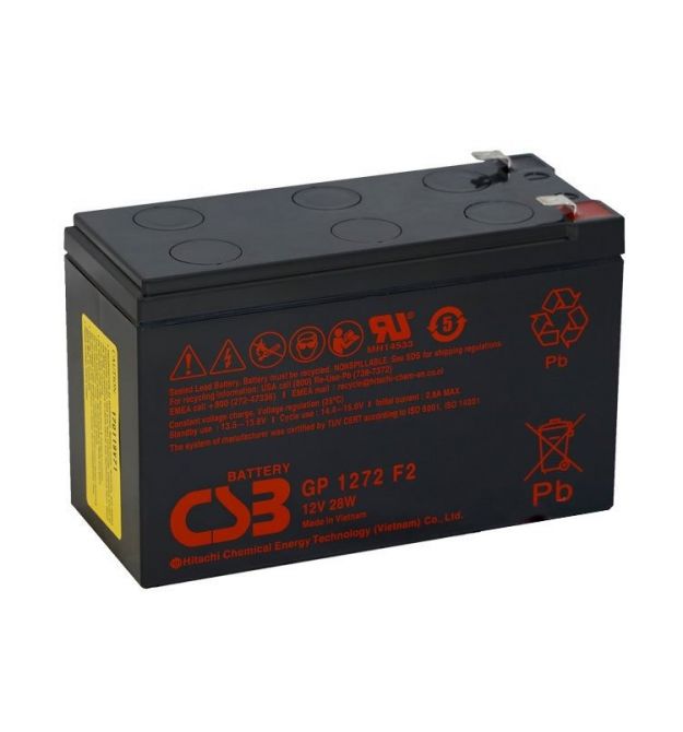 Акумуляторна батарея CSB GP1272F2, 12V 7,2Ah (151х65х100мм) 2,4кг Q10
