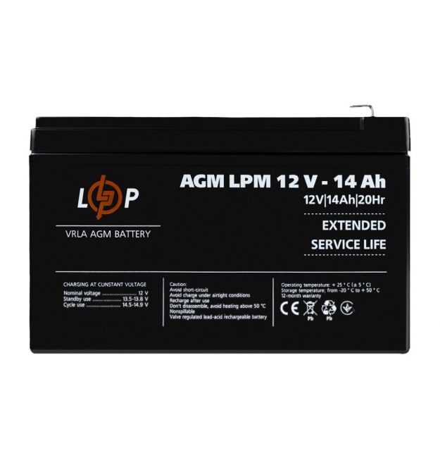 Аккумулятор кислотный AGM LogicPower LPM 12 - 14 AH