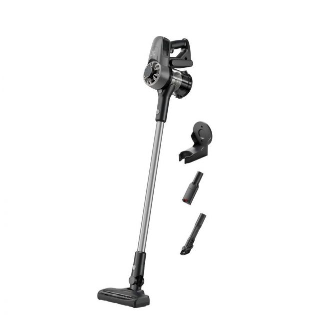 Electrolux Пылесос беспроводный, конт пыль -0.5л, автон. раб. до 42мин, вес-2.22кг, НЕРА10, 3 насадки, серый