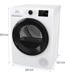 Gorenje Сушильная машина тепловой насос, 9кг, A++, 60см, дисплей, 16 программ, Wi-Fi, белый