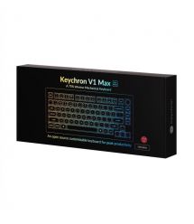 Keychron Клавиатура механическая V1 Max 84Key, Gateron Jupiter Banana, WL/BT/USB-A, QMK, Hot-swap, Knob, EN/UKR, RGB, черный