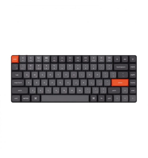 Keychron Клавиатура механическая K3 Max 84Key, Gateron MX 2.0 Red, WL/BT/USB-A, QMK, Hot-swap, EN/UKR, RGB, черный