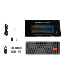 Keychron Клавиатура механическая K3 Max 84Key, Gateron MX 2.0 Red, WL/BT/USB-A, QMK, Hot-swap, EN/UKR, RGB, черный