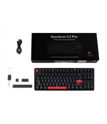 Keychron Клавиатура механическая C3 Pro 87Key, K pro Brown, USB-A, QMK, Hot-swap, EN/UKR, RGB, черный