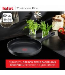 Tefal Сковорода Trattoria Pro, 28см, алюминий, бакелит, серый