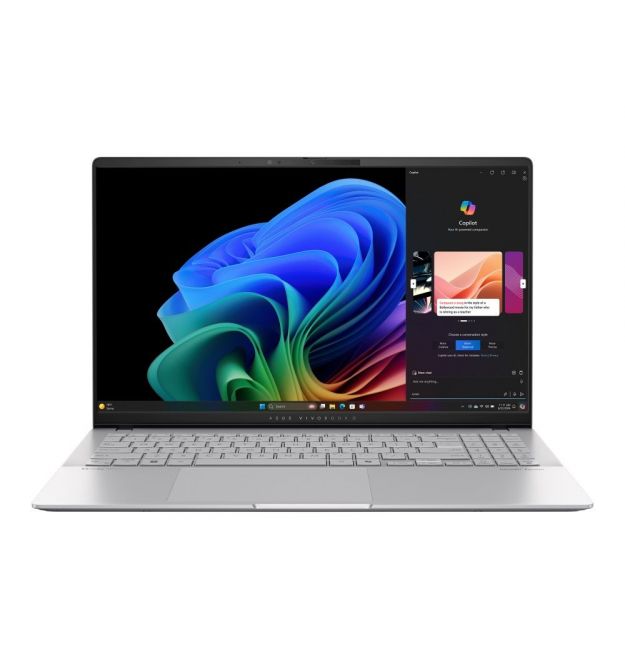 ASUS Ноутбук Vivobook S 15 S5507QA-MA044W 15.6" 3K OLED, Qualcomm X Plus X1P 42 100, 16GB, F512GB, UMA, Win11, Серебристый